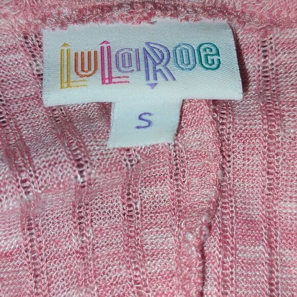 LulaRoe kimono open front cardigan coverup pale rose color blend with white Sz S - Picture 5 of 5